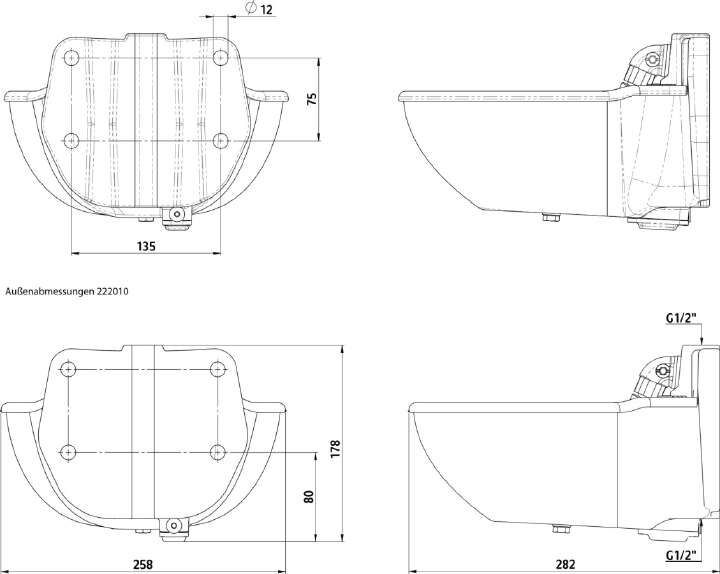 KERBL Tränkebecken H10 heizbar 80 W